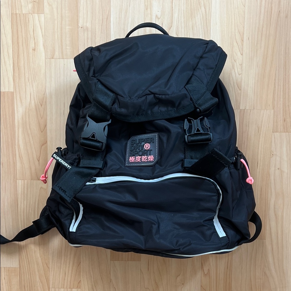 Superdry Black and Pink Backpack